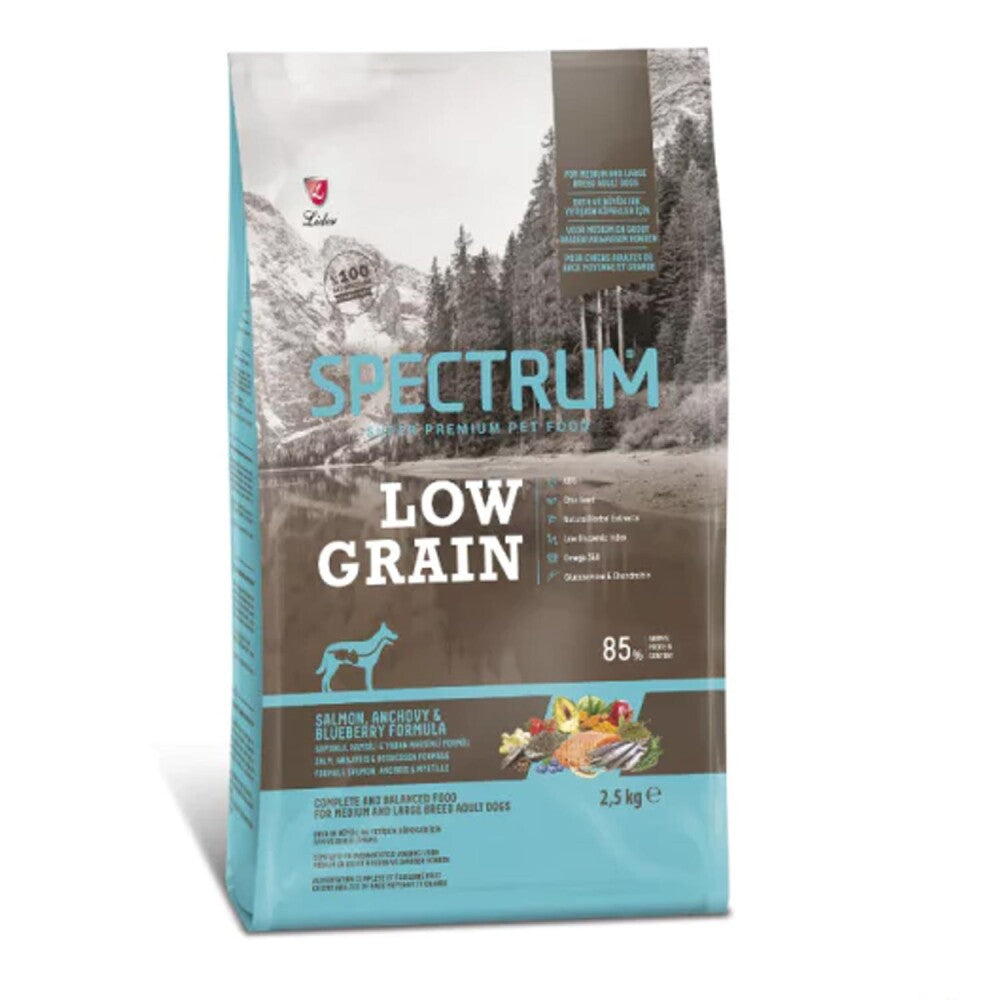 Spectrum Somonlu Ve Yaban Mersinli Orta Ve Büyük Irk Düşük Tahıllı Yetişkin Köpek Maması 2.5 KG | SRC: Barcode: 8698995027731